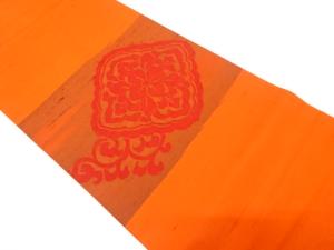 節紬　華紋織り出し　名古屋帯